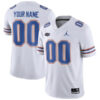 Custom Florida Gators Football White Away Stitched Jersey