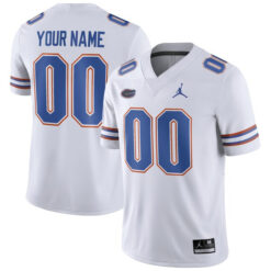 Custom Florida Gators Football White Away Stitched Jersey