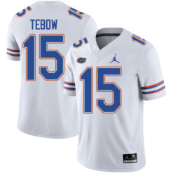 Tim Tebow Florida Gators Football White Away Stitched Jersey