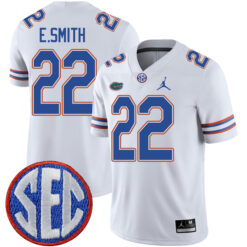 Emmitt Smith Florida Gators Football White Away Stitched Jersey w/ SEC Patch