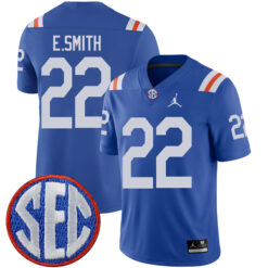 Emmitt Smith Florida Gators Football Royal Throwback Stitched Jersey w/ SEC Patch