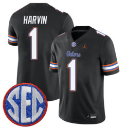 Percy Harvin Florida Gators Football Black Alternate Stitched Jersey w/ SEC Patch