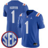 Percy Harvin Florida Gators Football Royal Throwback Stitched Jersey w/ SEC Patch