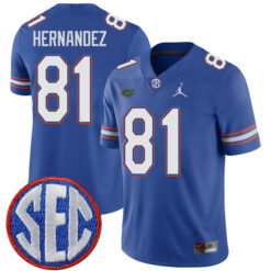 Aaron Hernandez Florida Gators Football Royal Home Stitched Jersey w/ SEC Patch