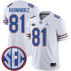 Aaron Hernandez Florida Gators Football White Away Stitched Jersey w/ SEC Patch