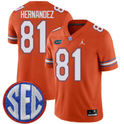 Aaron Hernandez Florida Gators Football Orange Alternate Stitched Jersey w/ SEC Patch