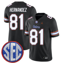 Aaron Hernandez Florida Gators Football Black Alternate Stitched Jersey w/ SEC Patch
