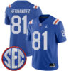 Aaron Hernandez Florida Gators Football Royal Throwback Stitched Jersey w/ SEC Patch
