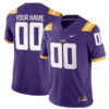 Custom LSU Tigers Football Purple Game Stitched Jersey