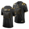 Custom LSU Tigers Football Black Gold Stitched Jersey w/ SEC Patch