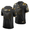 Custom LSU Tigers Football Peach Bowl Black Gold Stitched Jersey