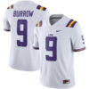 Joe Burrow LSU Tigers Football White Away Stitched Jersey