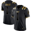 Ja'marr Chase LSU Tigers Football Black Gold Stitched Jersey