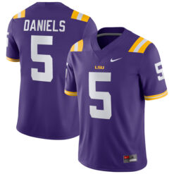 Jayden Daniels LSU Tigers Football Purple Home Stitched Jersey