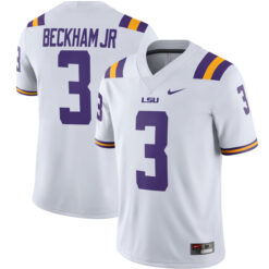 Odell Beckham Jr LSU Tigers Football White Away Stitched Jersey