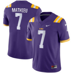 Tyrann Mathieu LSU Tigers Football Purple Home Stitched Jersey