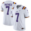 Tyrann Mathieu LSU Tigers Football White Away Stitched Jersey