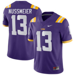 Garrett Nussmeier LSU Tigers Football Purple Home Stitched Jersey
