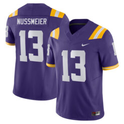 Garrett Nussmeier LSU Tigers Football Purple Vapor F.U.S.E Limited Stitched Jersey