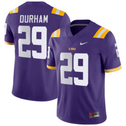 Caden Durham LSU Tigers Football Purple Home Stitched Jersey