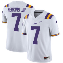 Harold Perkins Jr LSU Tigers Football White Away Stitched Jersey