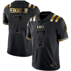 Harold Perkins Jr LSU Tigers Football Black Gold Stitched Jersey
