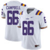 Will Campbell LSU Tigers Football White Away Stitched Jersey