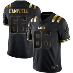 Will Campbell LSU Tigers Football Black Gold Stitched Jersey