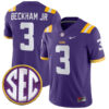 Odell Beckham Jr LSU Tigers Football Purple Home Stitched Jersey w/ SEC Patch