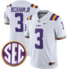 Odell Beckham Jr LSU Tigers Football White Away Stitched Jersey w/ SEC Patch