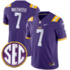 Tyrann Mathieu LSU Tigers Football Purple Home Stitched Jersey w/ SEC Patch