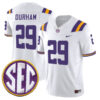 Caden Durham LSU Tigers Football White Vapor F.U.S.E Limited Stitched Jersey w/ SEC Patch