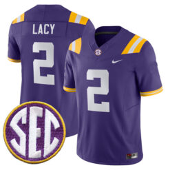Kyren Lacy LSU Tigers Football Purple Vapor F.U.S.E Limited Stitched Jersey w/ SEC Patch
