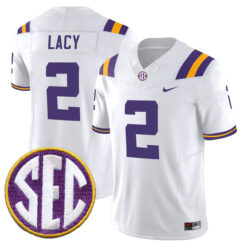 Kyren Lacy LSU Tigers Football White Vapor F.U.S.E Limited Stitched Jersey w/ SEC Patch