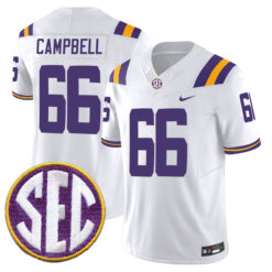 Will Campbell LSU Tigers Football White Vapor F.U.S.E Limited Stitched Jersey w/ SEC Patch