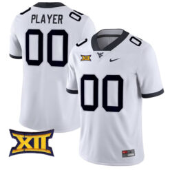 Custom West Virginia Mountaineers Football White Away Stitched Jersey