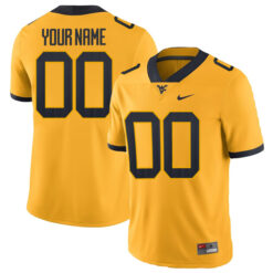 Custom West Virginia Mountaineers Football Gold Alternate Stitched Jersey