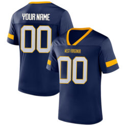 Custom West Virginia Mountaineers Football Navy Kickoff Stitched Jersey