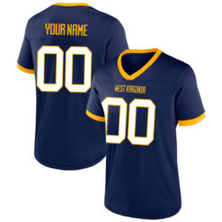 Custom West Virginia Mountaineers Football Navy Stitched Jersey
