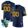 Custom West Virginia Mountaineers Football 1965 Navy Throwback Stitched Jersey