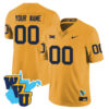 Custom West Virginia Mountaineers Football 1965 Gold Throwback Stitched Jersey