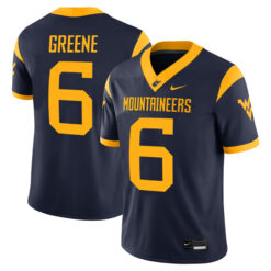 Garrett Greene West Virginia Mountaineers Football Navy Game Stitched Jersey