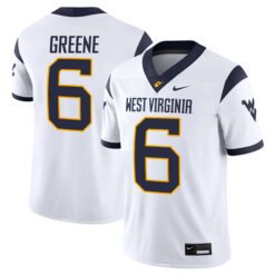 Garrett Greene West Virginia Mountaineers Football White Game Stitched Jersey