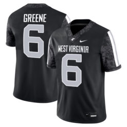 Garrett Greene West Virginia Mountaineers Football Black Game Stitched Jersey