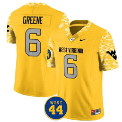 Garrett Greene West Virginia Mountaineers Football Gold Vapor F.U.S.E Limited Stitched Jersey