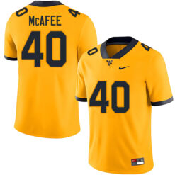 Pat McAfee West Virginia Mountaineers Football Gold Alumni Stitched Jersey
