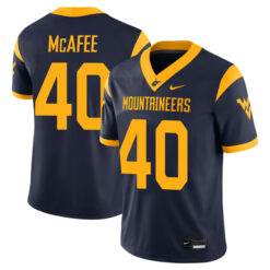 Pat McAfee West Virginia Mountaineers Football Navy Game Stitched Jersey