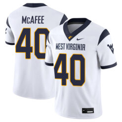 Pat McAfee West Virginia Mountaineers Football White Game Stitched Jersey