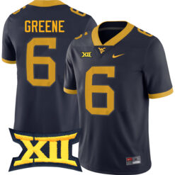 Garrett Greene West Virginia Mountaineers Football Navy Alumni Stitched Jersey w/ XII Patch