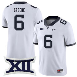 Garrett Greene West Virginia Mountaineers Football White Alumni Stitched Jersey w/ XII Patch